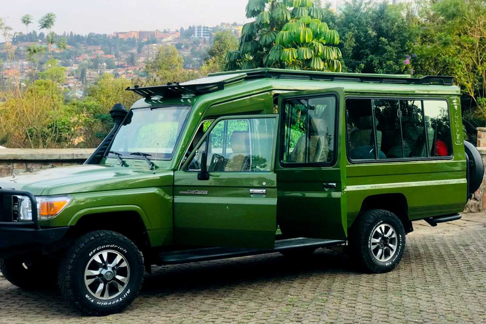 Safari vehicle used on Calm Africa Safaris midrange Uganda tours